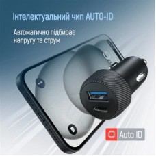 Зарядний пристрій ColorWay USB-C PD35W + USB QC3.0 car adapter (CW-CHA064PD-BK) - Фото
