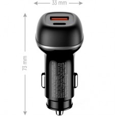 Зарядний пристрій ColorWay USB-C PD45W + USB QC3.0 car adapter (CW-CHA067PD-BK) - Фото