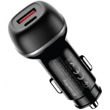 Зарядний пристрій ColorWay USB-C PD65W + USB QC3.0 car adapter (CW-CHA068PD-BK) - Фото