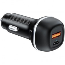 Зарядний пристрій ColorWay USB-C PD65W + USB QC3.0 car adapter (CW-CHA068PD-BK) - Фото