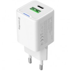 Зарядний пристрій ColorWay USB-C PD20W + 1xUSB QC4.0 white (CW-CHS062PD-WT) - Фото