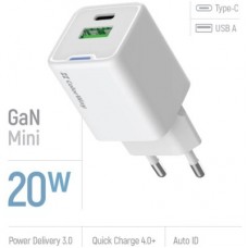 Зарядний пристрій ColorWay USB-C PD20W + 1xUSB QC4.0 white (CW-CHS062PD-WT) - Фото