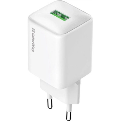 Зарядний пристрій ColorWay USB QC3.0 18 W white (CW-CHS063Q-WT)
