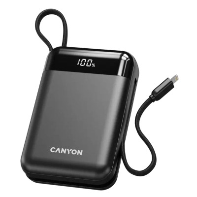 Батарея універсальна Canyon 20000 mAh OnPower 204 PD/20W Built-in Lightning Cable (CNS-CPB204B)