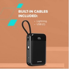 Батарея універсальна Canyon 20000 mAh OnPower 204 PD/20W Built-in Lightning Cable (CNS-CPB204B) - Фото