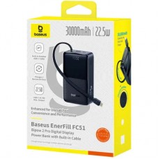 Батарея універсальна Baseus EnerFill FC51 Bipow2 Pro 300000 mAh 22,5W build cab.USB-C black (E0028100) Батарея універсальна Baseus EnerFill FC51 Bipow2 Pro 300000 mAh 22,5W build cab.USB-C black (E0028100) - Фото