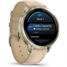 Смарт-часы Garmin Venu 4 (41mm), Beige w/ Lunar Gold + Leather, GPS смарт-годинник (010-03013-03) Смарт-часы Garmin Venu 4 (41mm), Beige w/ Lunar Gold + Leather, GPS смарт-годинник (010-03013-03) - Фото