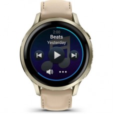 Смарт-часы Garmin Venu 4 (41mm), Beige w/ Lunar Gold + Leather, GPS смарт-годинник (010-03013-03) Смарт-часы Garmin Venu 4 (41mm), Beige w/ Lunar Gold + Leather, GPS смарт-годинник (010-03013-03) - Фото
