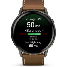 Смарт-часы Garmin Venu 4 (45mm), Black w/ Slate + Leather, GPS смарт-годинник (010-03014-03) Смарт-часы Garmin Venu 4 (45mm), Black w/ Slate + Leather, GPS смарт-годинник (010-03014-03) - Фото