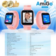 Смарт-часы Amigo GO10S Pro WIFI Рожевий Смарт-годинник для дітей (1182493) - Фото