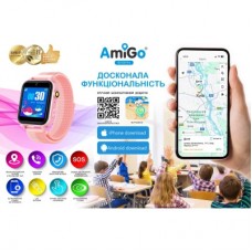 Смарт-часы Amigo GO10S Pro WIFI Рожевий Смарт-годинник для дітей (1182493) - Фото