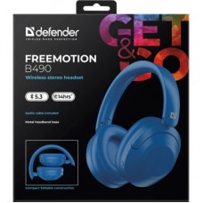 Наушники Defender FreeMotion B490 Bluetooth Blue (63491) - Фото