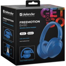 Наушники Defender FreeMotion B490 Bluetooth Blue (63491) - Фото