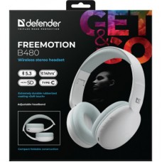 Наушники Defender FreeMotion B480 Bluetooth White (63481) - Фото