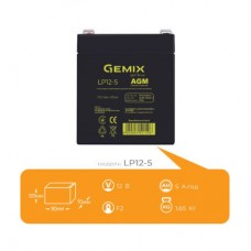 Батарея к ИБП Gemix LP 12В 5Ач (LP12-5) - Фото