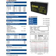 Батарея к ИБП Long 12В 7.2 Ач (WP7.2-12) (WP7.2-12A) Батарея к ИБП Long 12В 7.2 Ач (WP7.2-12) (WP7.2-12A) - Фото