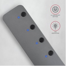 Концентратор AXAGON USB 3.1 to 4xUSB 3.0 0.2m switch black (HUE-MSA) - Фото