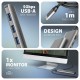Концентратор AXAGON USB-C to 3xUSB-A + HDMI 5Gbps + PD 100W 1.0m grey (HMC-5H)