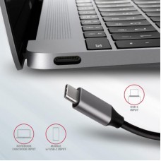 Концентратор AXAGON USB-C to 2xUSB-A + HDMI + RJ45 + SATA M.2 + PD 100W 0.18m grey (HMC-6M2) - Фото