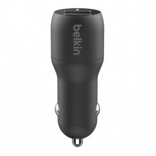 Зарядний пристрій Belkin Car Charger (24 W) Dual USB-A, USB-A — Lightning, 1 m, black (CCD001BT1MBK) - Фото
