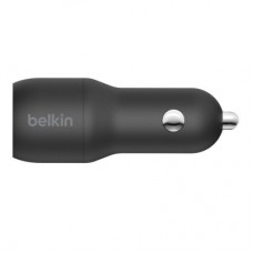 Зарядний пристрій Belkin Car Charger (24 W) Dual USB-A, USB-A — Lightning, 1 m, black (CCD001BT1MBK) - Фото