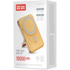 Батарея универсальная ColorWay 10 000 mAh PD/22.5W, 15W MagSafe & Watch Wireless Amber (CW-PB100LPA2Y-WPDD) - Фото