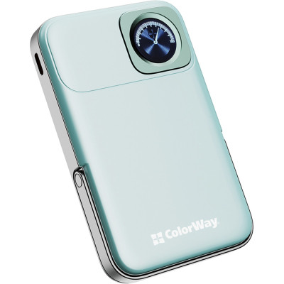 Батарея универсальная ColorWay 10 000 mAh PD/22.5W, 15W MagSafe & Watch Wireless Aquamarine (CW-PB100LPA2MT-WPDD)
