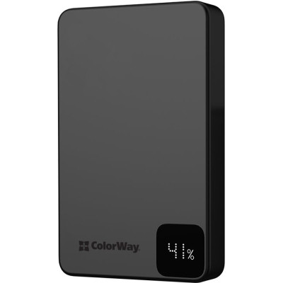 Батарея універсальна ColorWay 10 000 mAh PD/22.5W, 15 W MagSafe Black (CW-PB100LPA1BK-WPDD)