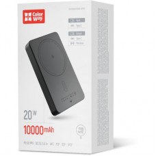 Батарея універсальна ColorWay 10 000 mAh PD/22.5W, 15 W MagSafe Black (CW-PB100LPA1BK-WPDD) - Фото