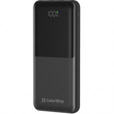 Батарея универсальная ColorWay 10 000 mAh PD/22.5W, QC/3.0, LCD, Black (CW-PB100LPB3BK-PDD)