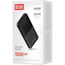 Батарея универсальная ColorWay 10 000 mAh PD/22.5W, QC/3.0, LCD, Black (CW-PB100LPB3BK-PDD) - Фото