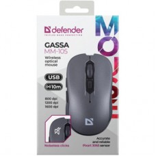 Мышка Defender Gassa MM-105 Wireless Silent Grey (52104) - Фото