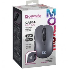 Мышка Defender Gassa MM-105 Wireless Silent Grey (52104) - Фото
