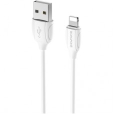 Дата кабель USB 2.0 AM to Lightning 1.0m 2.4 A PVC BX19 white BOROFONE (6931474701763) - Фото