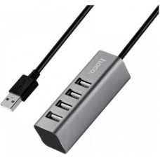 Концентратор HOCO USB 2.0 to 4xUSB Line machine HB1 Tarnish (6957531038139) - Фото