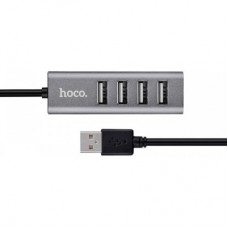 Концентратор HOCO USB 2.0 to 4xUSB Line machine HB1 Tarnish (6957531038139) - Фото