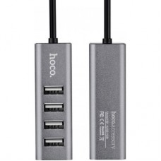 Концентратор HOCO USB 2.0 to 4xUSB Line machine HB1 Tarnish (6957531038139) - Фото