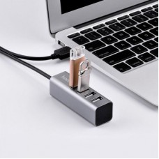 Концентратор HOCO USB 2.0 to 4xUSB Line machine HB1 Tarnish (6957531038139) - Фото