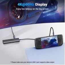 Концентратор Ugreen USB-C to HDMI + 2xUSB 3.2 + USB-C 3.2 + RJ45 + PD CM512 gray (45000) - Фото