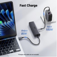Концентратор Ugreen USB-C to HDMI + 2xUSB 3.2 + USB-C 3.2 + RJ45 + PD CM512 gray (45000) - Фото