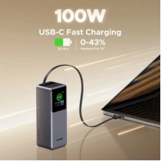 Батарея універсальна Ugreen 20000 mAh 165W with Retractable Cable (PB726 55987B) - Фото