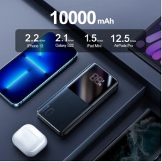 Батарея універсальна JOYROOM 10000 mAh 22,5 W PD, QC/3.0, 2*USB-A, USB-C In/Out, MicroUSB in, Black (JR-QP191) - Фото