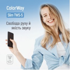 Наушники ColorWay Slim TWS-5 Earbuds White (CW-TWS5WT) - Фото