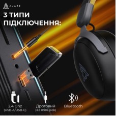 Навушники Ajazz AHM08 MAX 3-Mode Black (AHM08-MAX-BGY) Навушники Ajazz AHM08 MAX 3-Mode Black (AHM08-MAX-BGY) - Фото