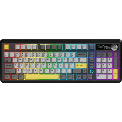 Клавиатура Ajazz AK980 V2 Maillard Switch Wireless/Bluetooth/USB UA Black/Grey/Yellow (AK980-V2-M-BGY)