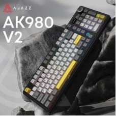 Клавиатура Ajazz AK980 V2 Maillard Switch Wireless/Bluetooth/USB UA Black/Grey/Yellow (AK980-V2-M-BGY) Клавиатура Ajazz AK980 V2 Maillard Switch Wireless/Bluetooth/USB UA Black/Grey/Yellow (AK980-V2-M-BGY) - Фото