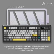 Клавиатура Ajazz AK980 V2 Maillard Switch Wireless/Bluetooth/USB UA Black/Grey/Yellow (AK980-V2-M-BGY) Клавиатура Ajazz AK980 V2 Maillard Switch Wireless/Bluetooth/USB UA Black/Grey/Yellow (AK980-V2-M-BGY) - Фото