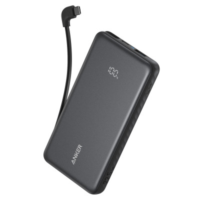 Батарея універсальна Anker 10000 mAh, 22.5W, Built-In USB-C Cable, black (A110DH11)