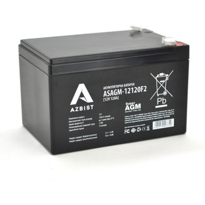 Батарея до ДБЖ AZBIST 12 V 12 Ah Super AGM (ASAGM-12120F2)