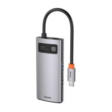 Концентратор Baseus USB-C 4-in-1 3xUSB 3.0 + RJ45 1000Mbps gray (WKWG070113) - Фото